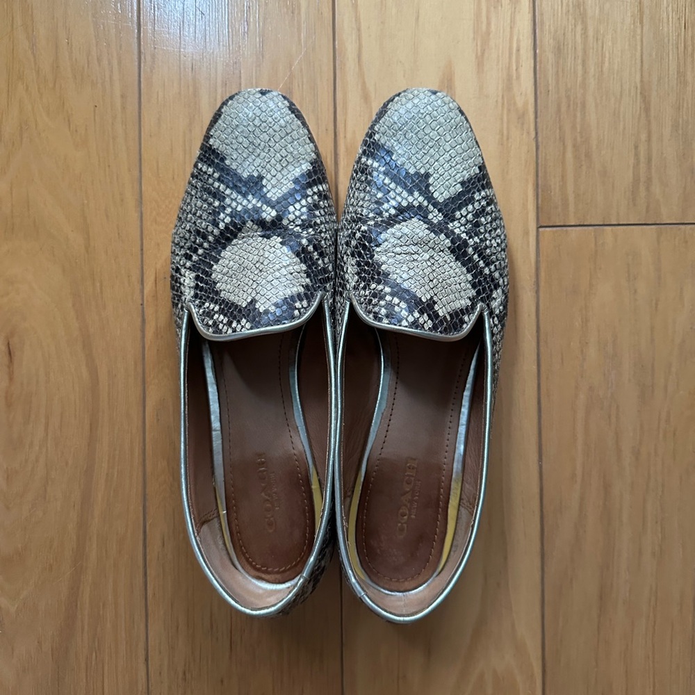 Coach Utopia Python Leather Loafers, Size 7.5